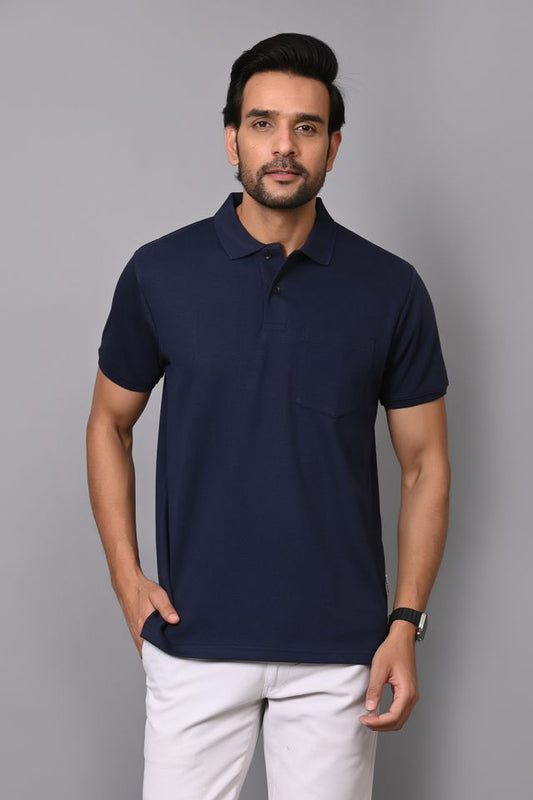 Arbour Men Polo Nack Pocket Cotton Half Sleeves T-Shirt